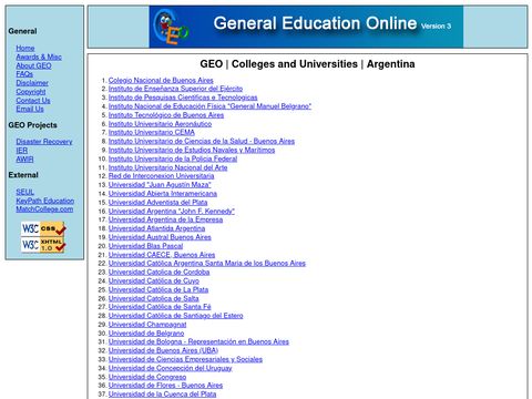 GEO Colleges and Universities