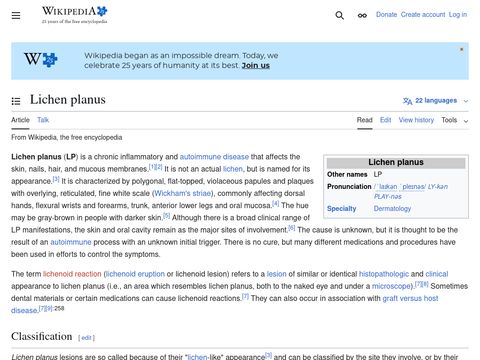 Wikipedia - Lichen Planus