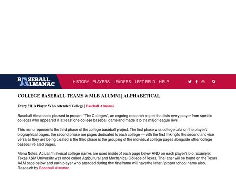 College Baseball Players Who Made it to a Major League Baseball Team