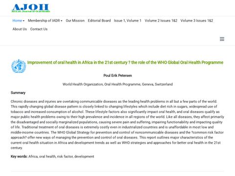 African Journal of Oral Health