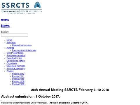 The Scandinavian Society for Research in CardioThoracic Surgery