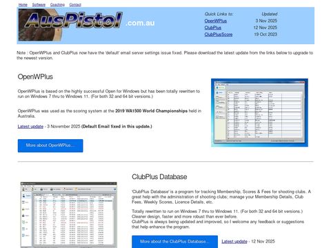 Pistol Shooting software for Australia