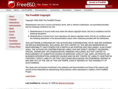 BSD - FreeBSD Copyright