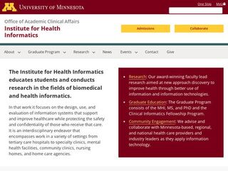 University of Minnesota, Health Informatics