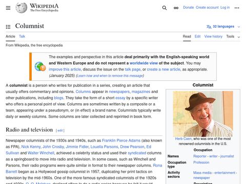 Wikipedia - Columnist