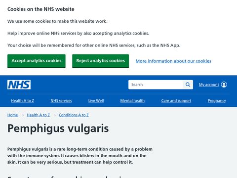 NHS Choices - Pemphigus Vulgaris