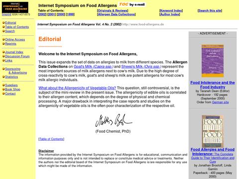 Symposium on Food Allergens