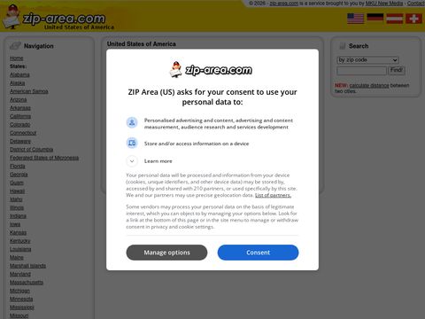 Zip and Area codes