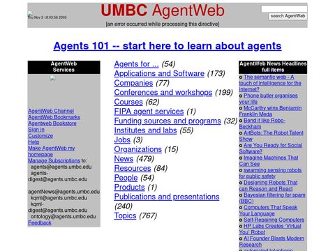 UMBC Agent Web