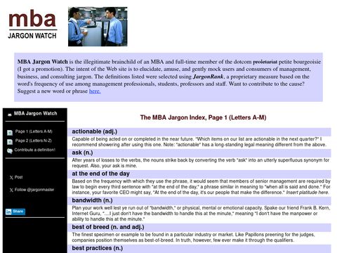 MBA Jargon Watch