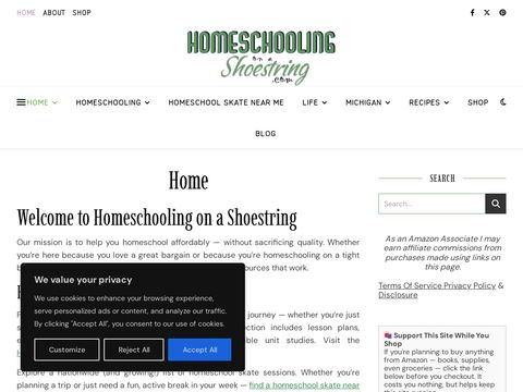 Homeschooling on a Shoestring