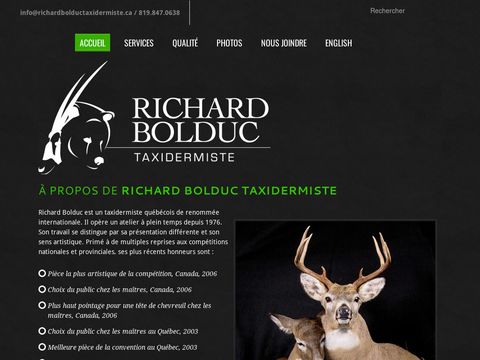 Richard Bolduc , Taxidermiste