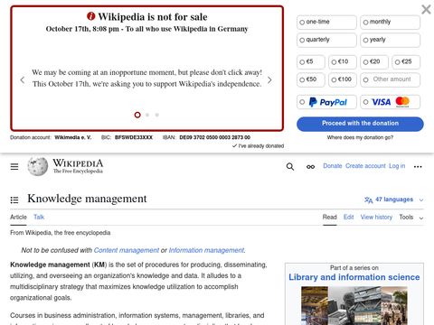 Wikipedia - Knowledge Management