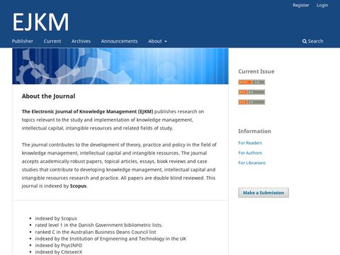 Electronic Journal of Knowledge Management
