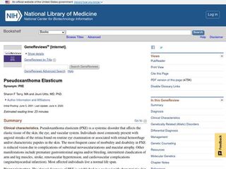 GeneReviews - Pseudoxanthoma Elasticum