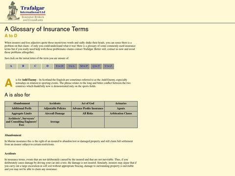 Glossary of Insurance Terms