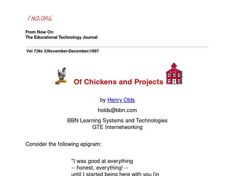 Of Chickens and Projects