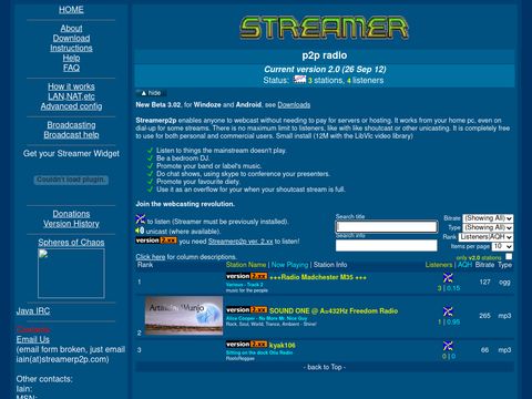Streamer p2p radio