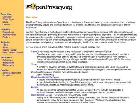 OpenPrivacy Initiative